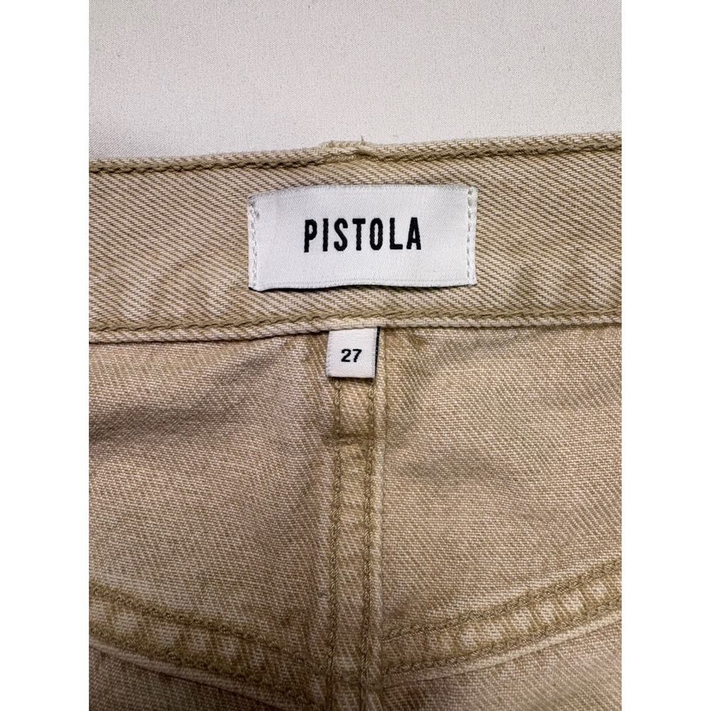 Pistola Ryder High Rise Cuffed Jeans 27 Oat Wide Leg Coastal Euro Neutral Modern - Picture 4 of 8